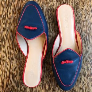 J. CREW piped leather mule size 6